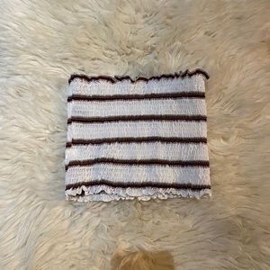 Striped Crop Strapless Top
